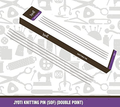 Knitting Pins - Double Point - Set of four - Aluminium - 23 cm - Size  10 to 14 - Four Sets