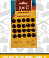 Tich Buttons / Snap Fasteners : 200 Sets : Brass : Black Colored : Size 0