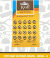 Tich Buttons / Snap Fasteners : 200 Sets : Brass : Black Colored : Size 1