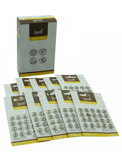 Tich Buttons / Snap Fasteners : 200 Sets : Brass: Nickel : Size 1
