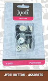 Buttons - 200 Pcs - Assorted Colors ( White, Black, Cream and Transparent )