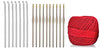 Crochet Hook Combo - Aluminium and Steel (Gold Point):  Pack of 26 Hooks