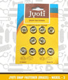 Tich Buttons / Snap Fasteners : 100 Sets : Brass : Nickel : Size 3