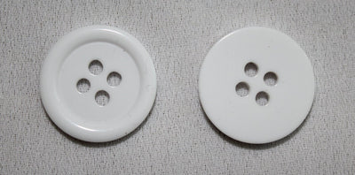 Buttons - 200 Pcs - White Colored